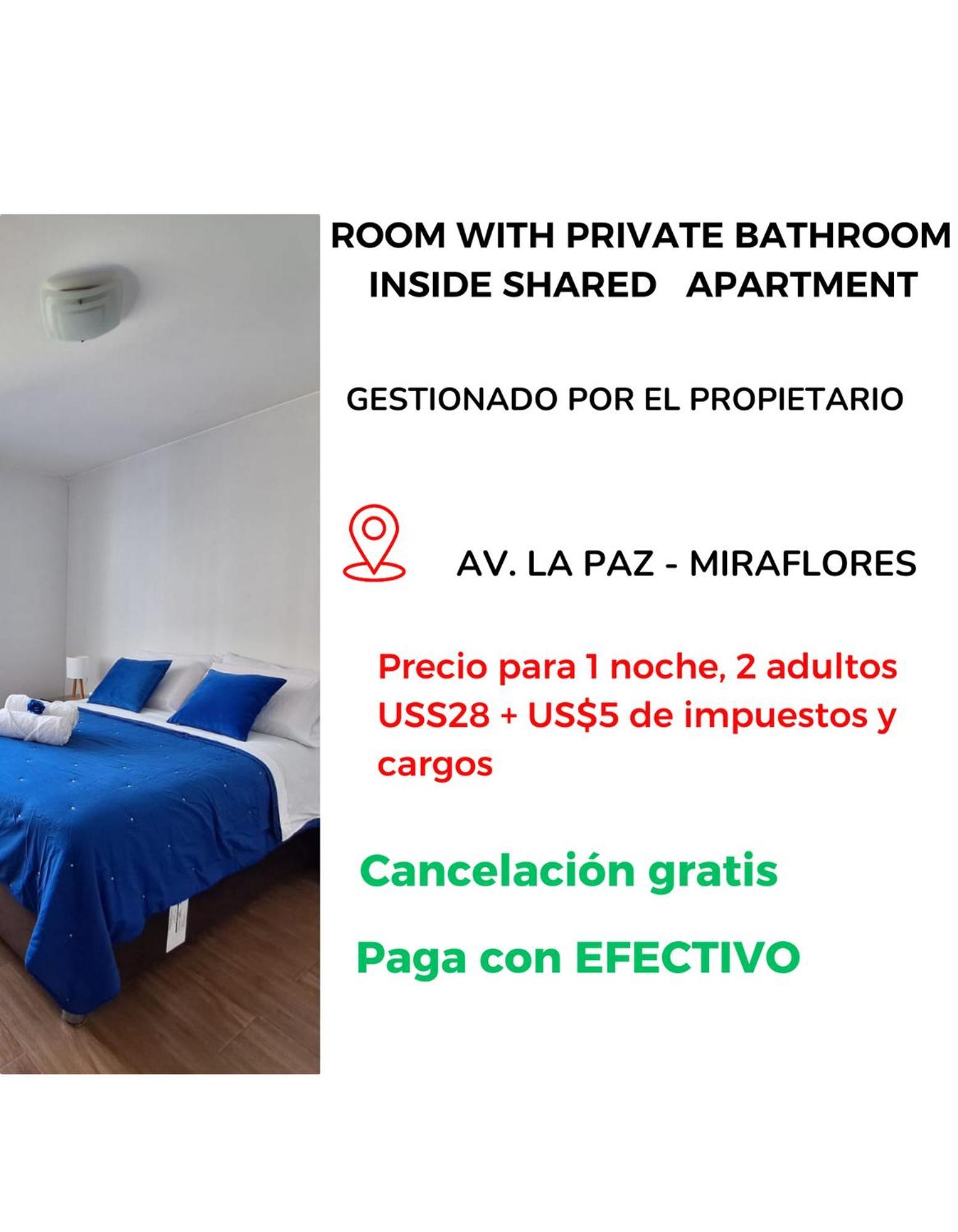 Habitación Av La Paz 2 Lima Exterior foto